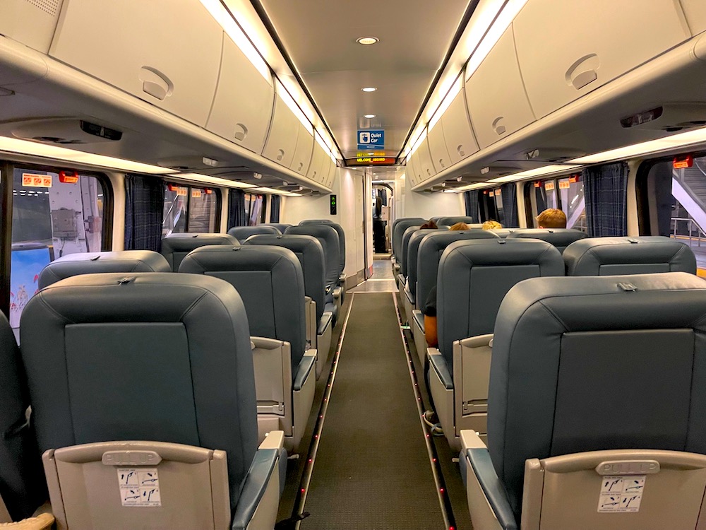 Acela train seats