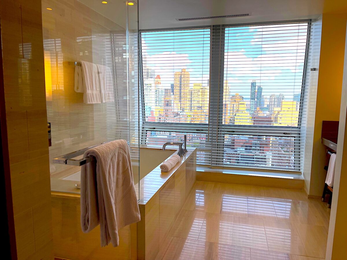 New York City from a bath at The Langham