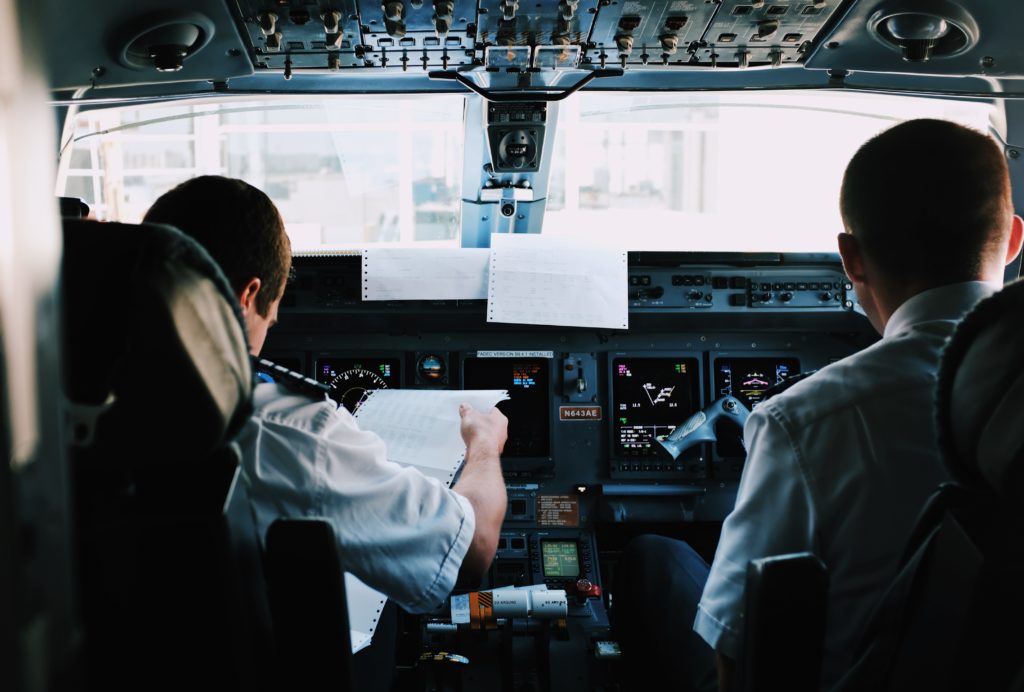 Airline Pilots Cockpit