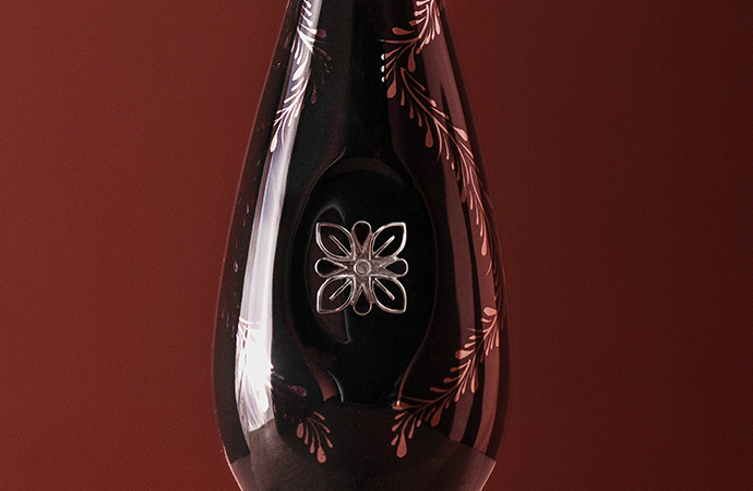 Close-up of Clase Azul Tequila Ultra bottle