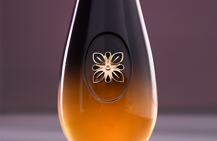 Close-up of Clase Azul Tequila Gold bottle